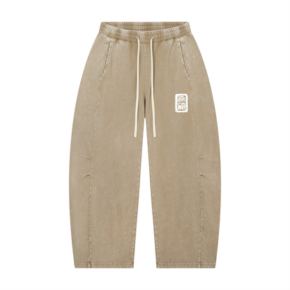Simple - Mineral Wash Barrel Leg Pants