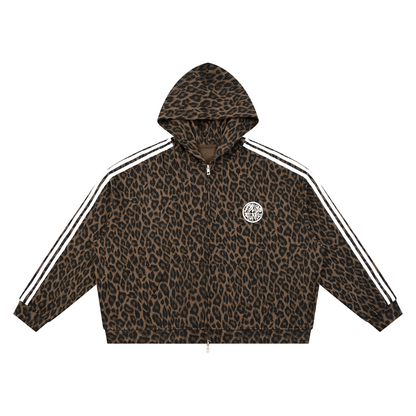 Graffiti - Unisex Leopard Full Zip Hoodie
