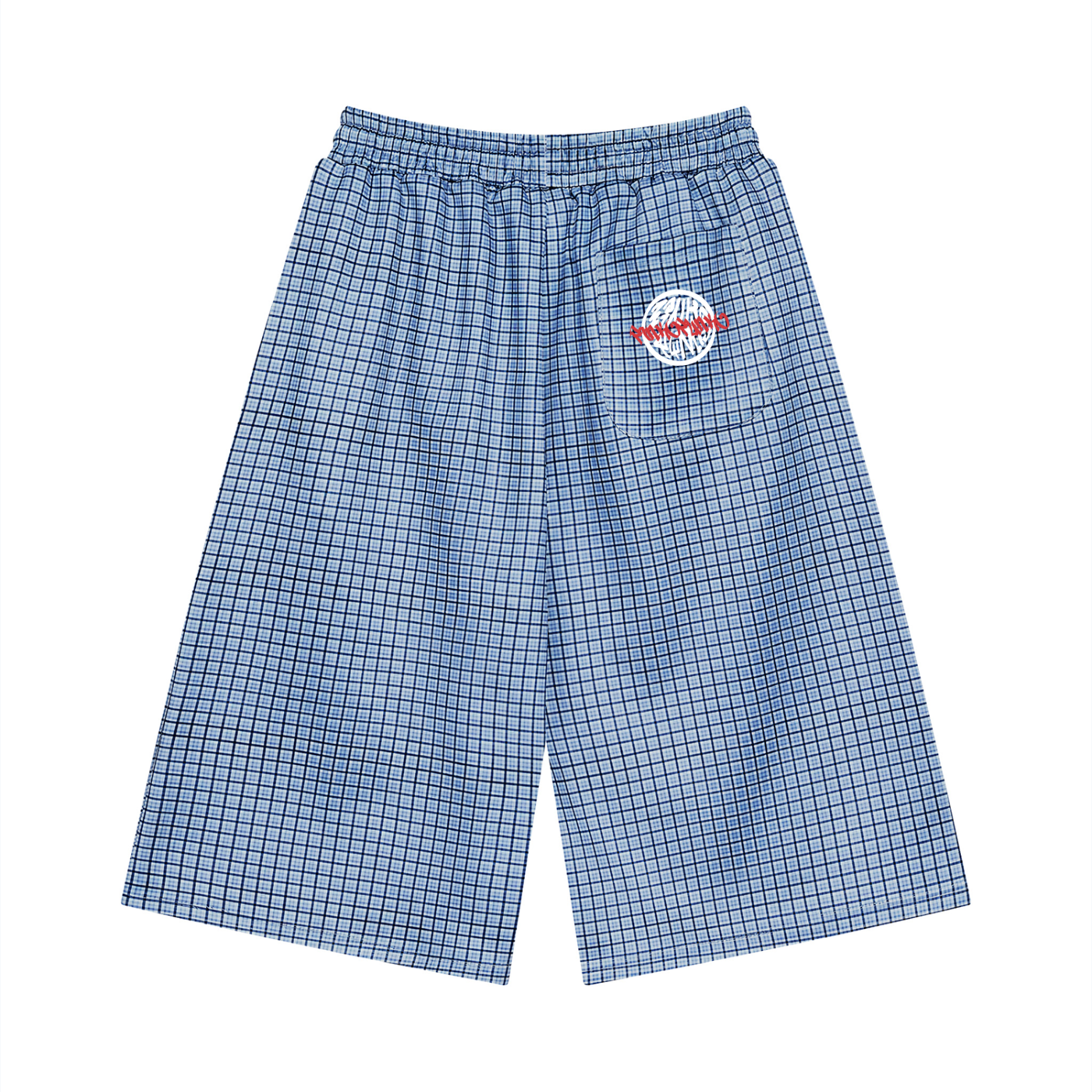 Iconic - Unisex Plaid Drawstring Shorts