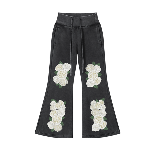 Vintage Roses - Washed Flared Pants