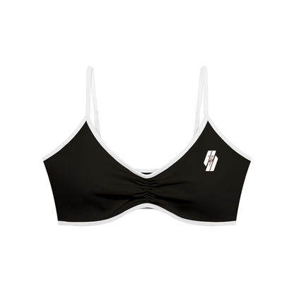 26 Essential - Color Block Ruched V-Neck Sports Bra