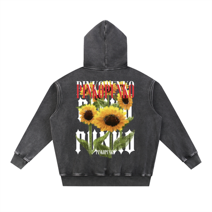 Summer Sunflowers - Washed Oversize Hoodie