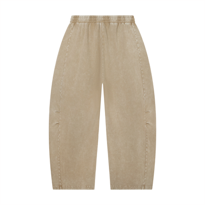 Simple - Mineral Wash Barrel Leg Pants