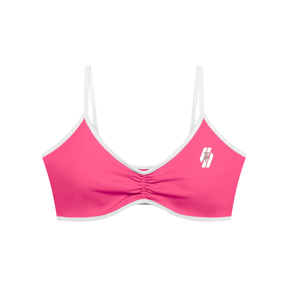 26 Essential - Color Block Ruched V-Neck Sports Bra