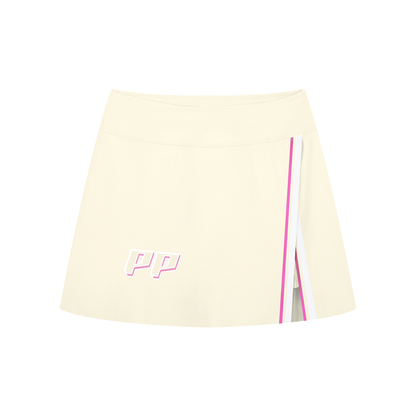26A-Line Contrast Panel Slit Skort