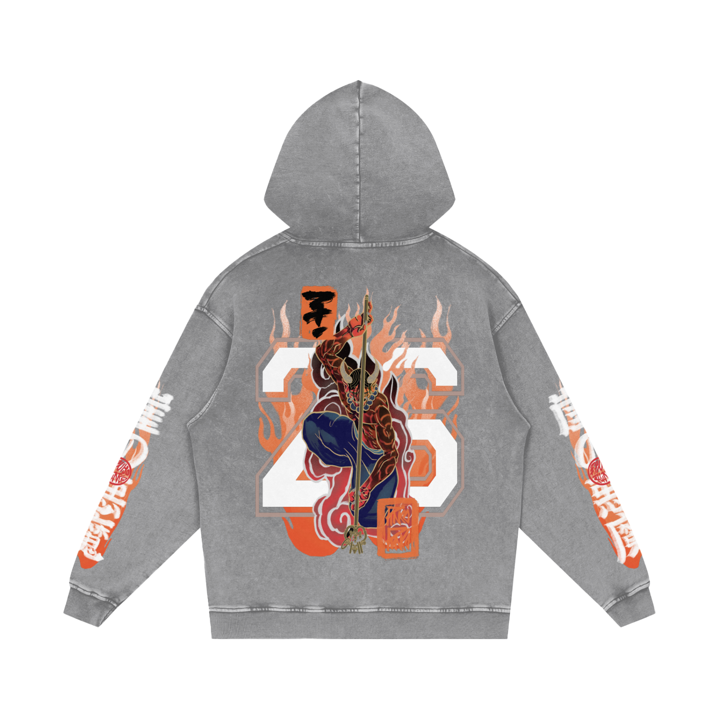 Demon of the Crag V2 - Snow Washed Loose Hoodie