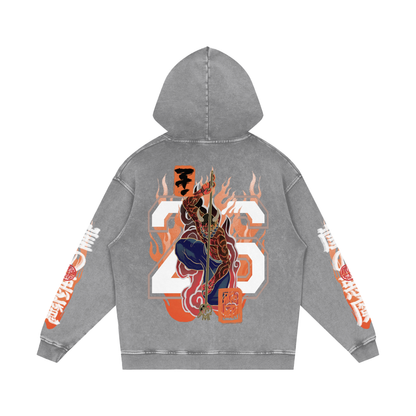 Demon of the Crag V2 - Snow Washed Loose Hoodie