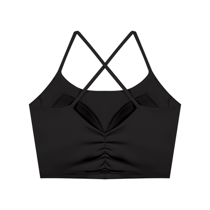 26 Essential - Women's Ruched Cropped Tank Top
