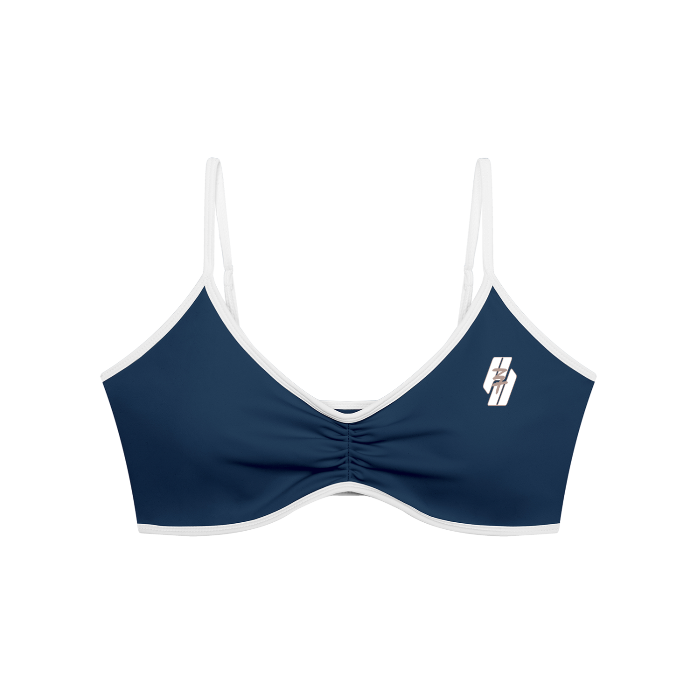 26 Essential - Color Block Ruched V-Neck Sports Bra