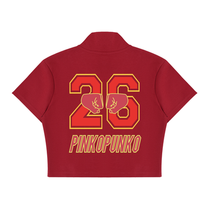 Ganba - Cropped Full Zip T-Shirt