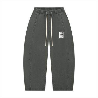 Simple - Mineral Wash Barrel Leg Pants
