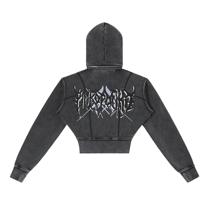 CyberSigil - Vintage Washed Cropped Hoodie