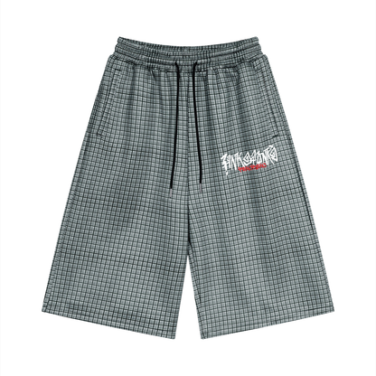 Iconic - Unisex Plaid Drawstring Shorts