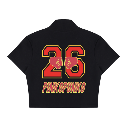 Ganba - Cropped Full Zip T-Shirt