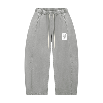 Simple - Mineral Wash Barrel Leg Pants
