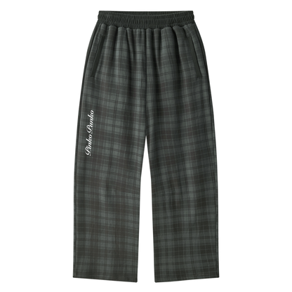 Unisex Plaid Straight Leg Pants