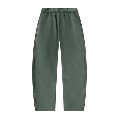 Pin and Pang - Unisex Vintage Wash Barrel Leg Fleece Sweatpants