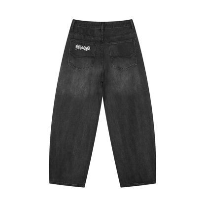 Graffiti - Vintage Wash Barrel Leg Jeans