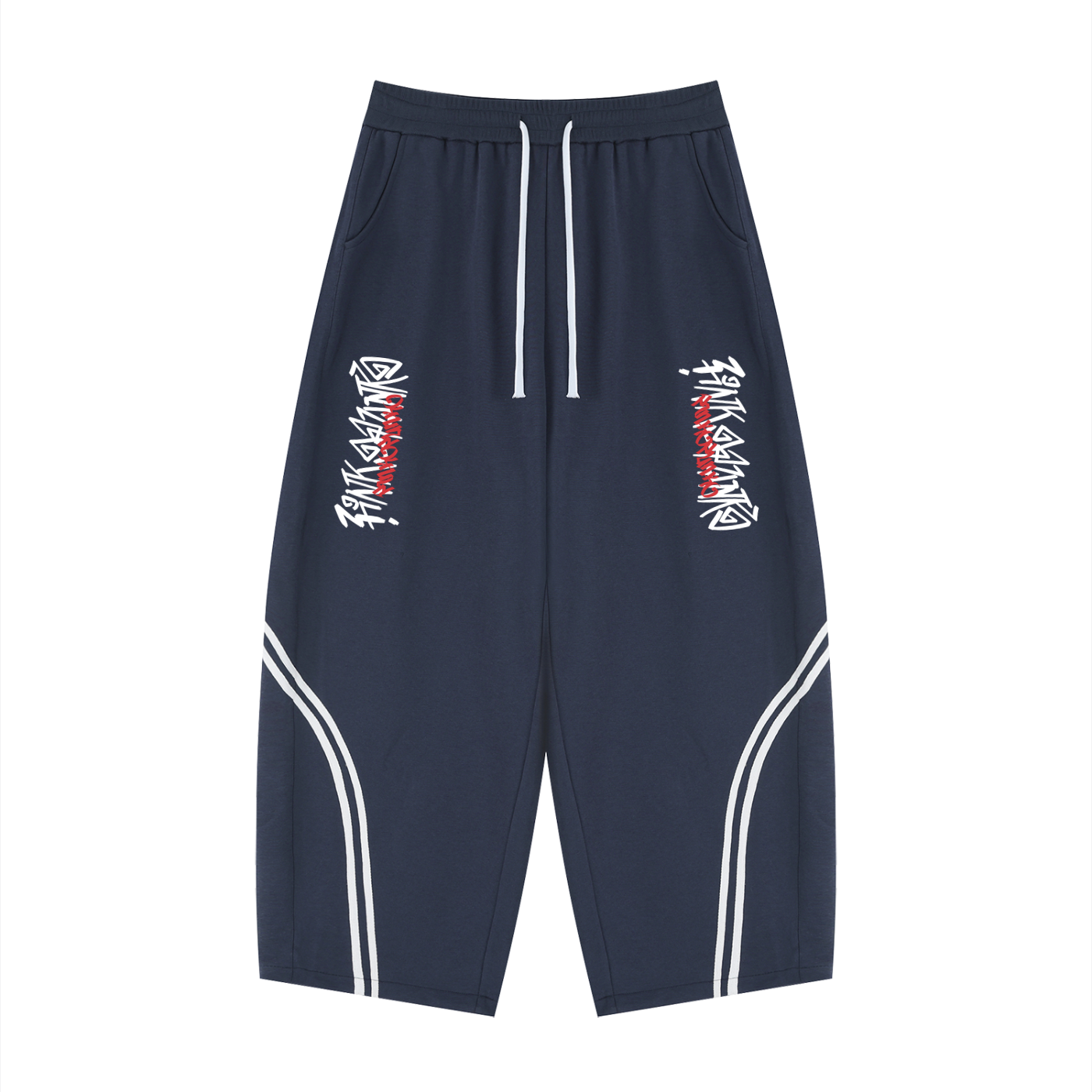 Graffiti - Wide Leg Piping Sweatpants
