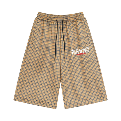 Iconic - Unisex Plaid Drawstring Shorts