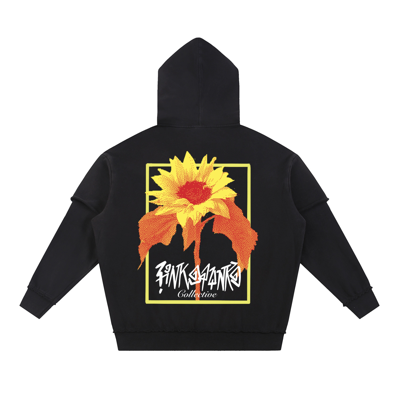 Sunflower - Snow Washed Raw Edge Double Layered Hoodie