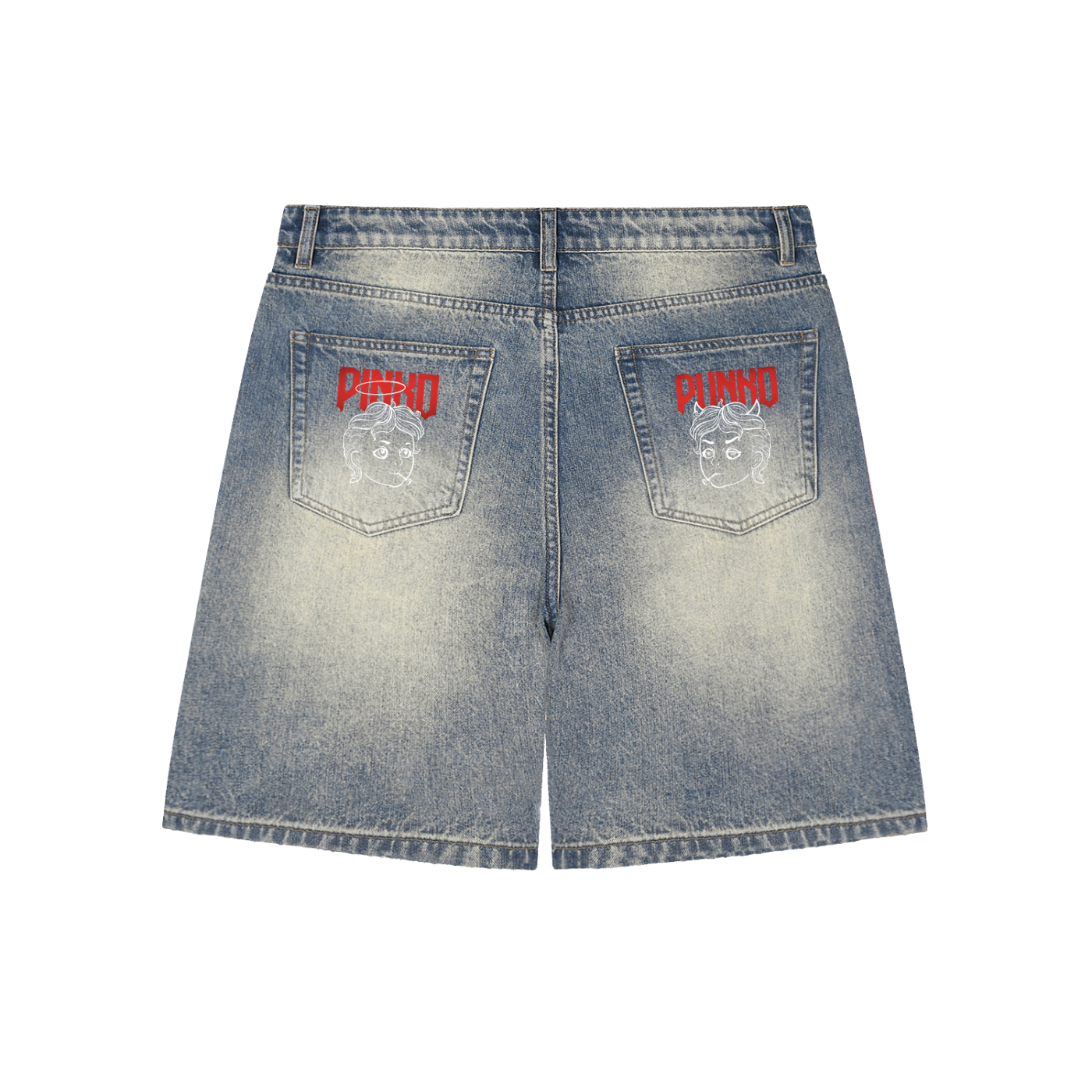 Angel/Devil - Washed Baggy Denim Shorts