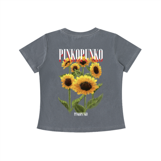 Summer Sunflowers - Washed Slim Fit Tee