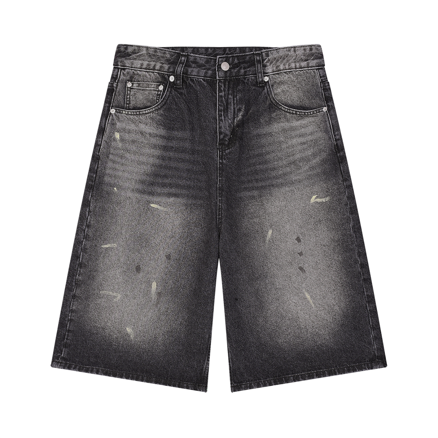 Vintage Wash Wide Denim Shorts