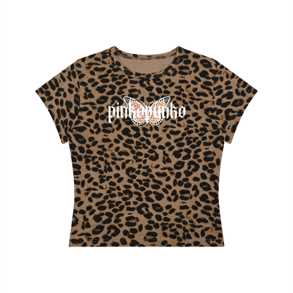 Butterfly - Women’s Leopard Crop T-Shirt