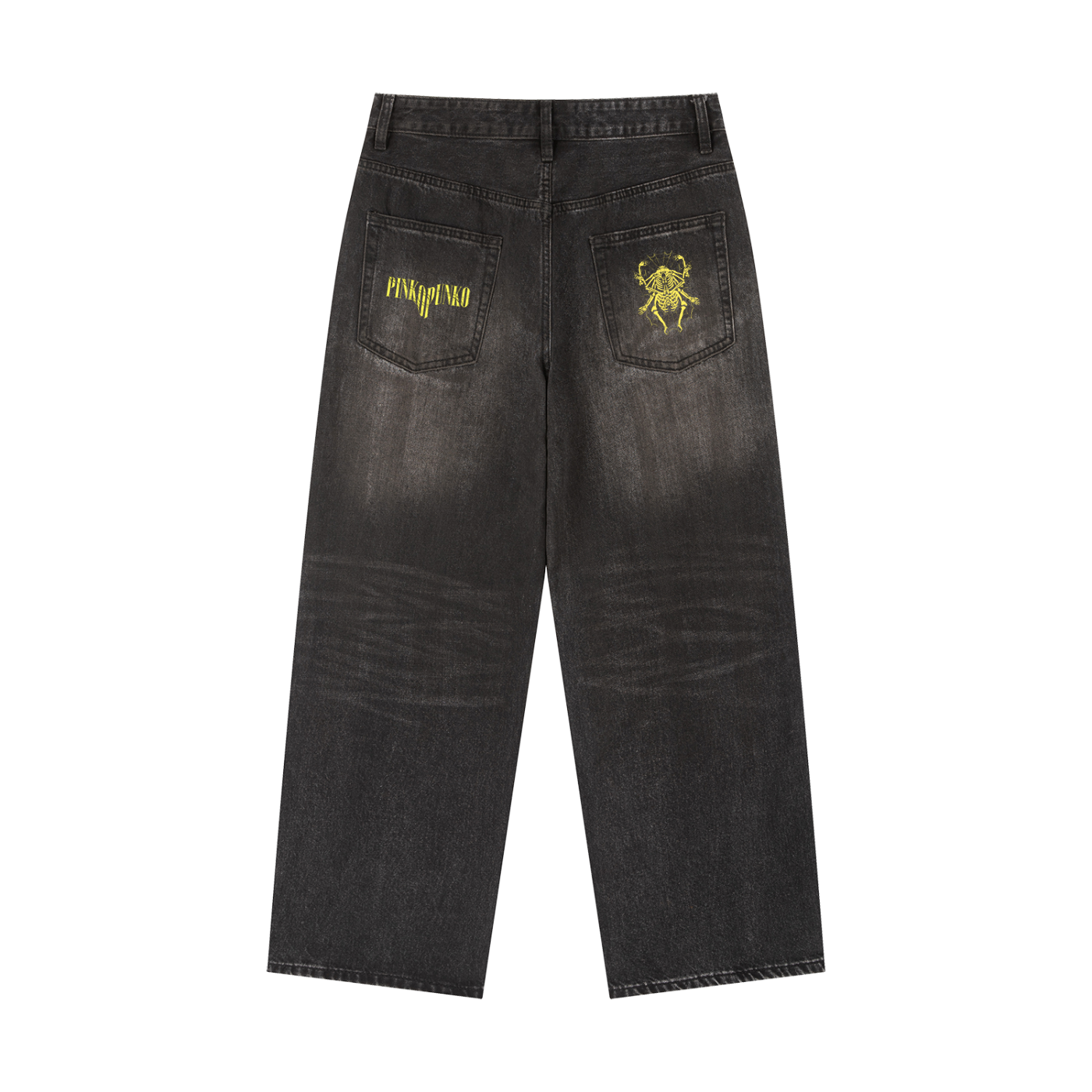 Spider God - Wide Vintage Wash Denim Jeans