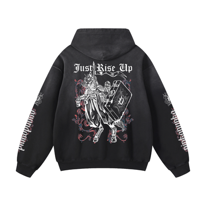 Just Rise Up - Heavyweight Sunfade Oversized Hoodie