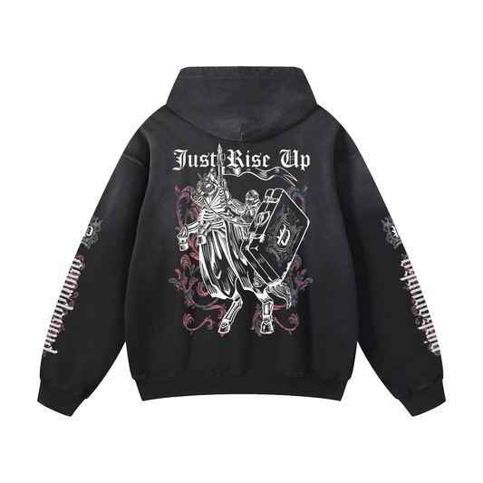 Just Rise Up - Heavyweight Sunfade Oversized Hoodie