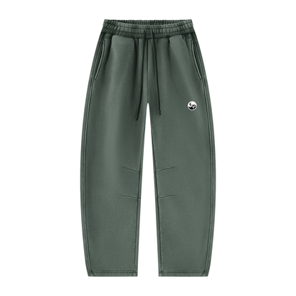 Pin and Pang - Unisex Vintage Wash Barrel Leg Fleece Sweatpants